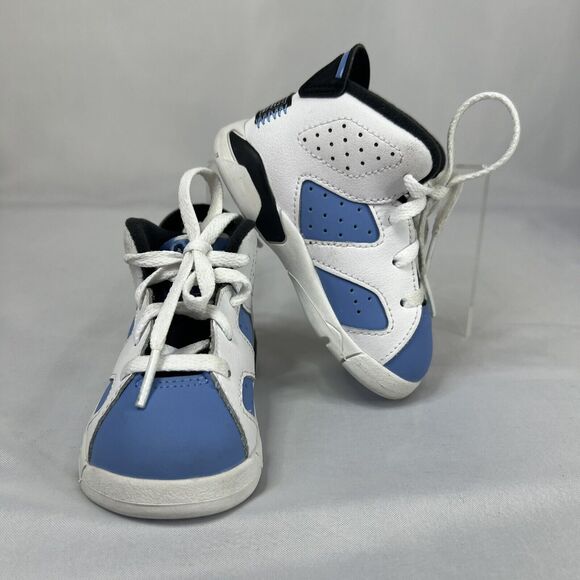 Nike Air Jordan 6 Retro UNC Toddler Shoes Size 5C White Blue DV3606-410 - Picture 1 of 10